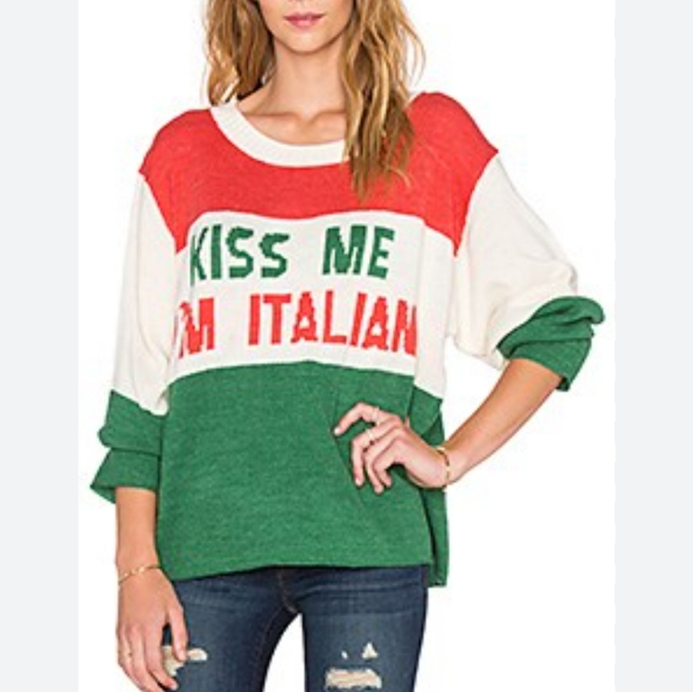 Wildfox Kiss Me I'm Italian Sweater Size Small